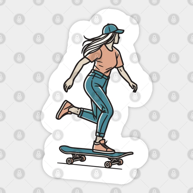 Skater Girl Sticker by Green Dreads